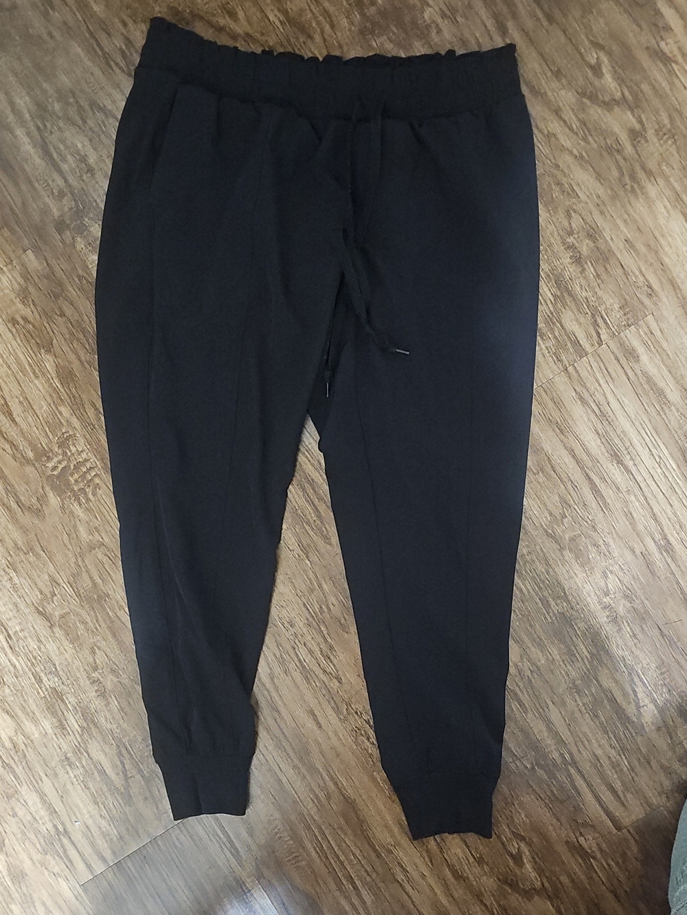 Womens Maternity Black Drawstring Jogger Pants